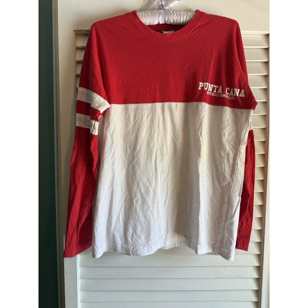 Punta Cana Dominican Republic Red/White M 100% Cotton T-shirt Shirt Top Travel